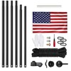 Heavy Duty 25 FT Flag Pole, Unbending 100MPH Wind Resistance,