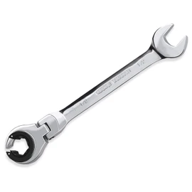 LOSCHEN】1PCS 3/4 Open Flex-Head Ratcheting Wrench, SAE Ratcheting Spanner with 72 Teeth, Chrome Vanadium Steel Tubing Ratchet Spanner