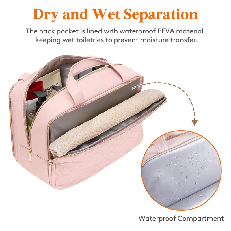 Lifewit Travel Toiletry Bag with Handle, Large Wide-Open Makeup Cosmetic