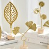 Abirdflyer Gold Leaf Home Decor, Metal Leaf Tabletop Ornament, Set