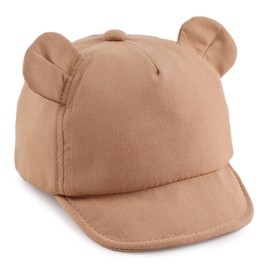 PEECABE Bear Ear Baby Baseball Hat Cotton Infant Toddler Sun Cap 3-18 Months Spring Summer (3-18 Months, Coffee)