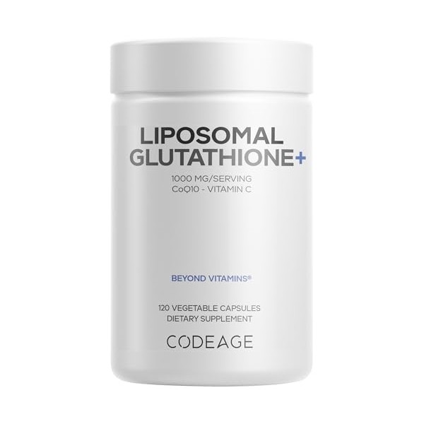 Codeage Liposomal Glutathione+ Supplement - 1000 mg Reduced L-Glutathione Pills,