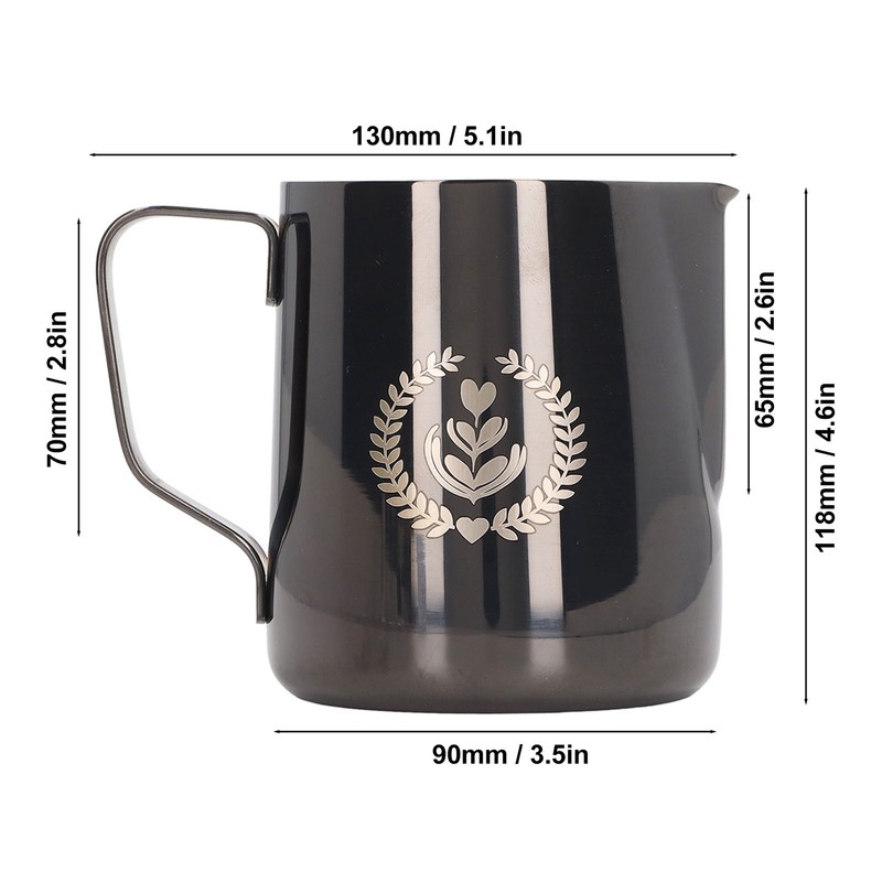 Frothing Cup 600ml 304 Stainless Steel Thickened Milk Frothing Jug