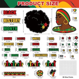 Faccito 62 Pcs Black History Month Bulletin Board Set Black History Classroom Decorations Female Leader Cutouts with Borders African American February Bulletin Board for School Home Door Wall Decor