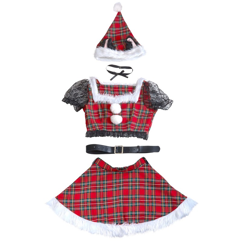 Clear Stone Miminoel Cosplay Christmas Kitty Check Santa Cat Ears