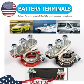Unbranded Car Battery Cable Terminal Clamps Connect Corrosion Resistance Negative Positive