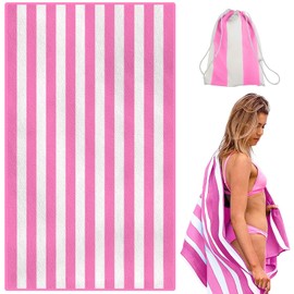 Lorrtta Microfibre Beach Towel Suitable for Adults to Use at the Beach Yoga Swimming for Camping Microfibre Beach Towel Beach Towels for Adults Quick-drying, Sandproof, Soft and Lightweight Pink