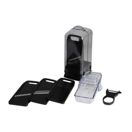 BLKP Pearl Metal AZ-5088 5-in-1 Vertical Vegetable Cooker, Grater, Slicing, Shredded & Peeler, Limited, Black