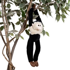 Plush Hanging Capuchin Monkey with Velcro on Paws and Feet - Soft Plush Toy - For Kids Boys Girls Cuddly Plush Toy - Perfect Cuddly Gift for Kid - 46 cm Long