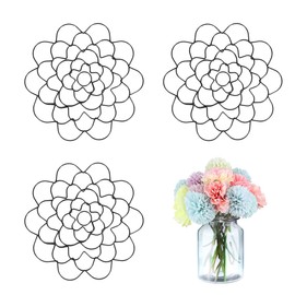Ldirect 3 Pack Flower Frog Stainless Steel Wire Flower Arranging Tool Flower Lid Arranger Reusable Floral Grid Holder (Black (5inch))