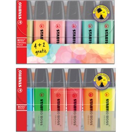 Stabilo Boss Original Highlighter Pack of 6 & Highlighter Stabilo Boss Original Pastel Pack of 6