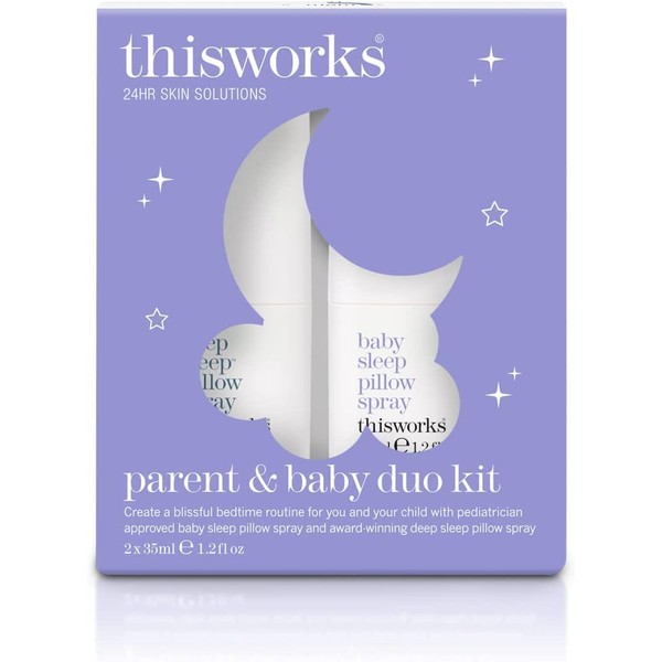 THISWORKS Parent and Baby Sleep Duo Pillow Spray Gift Set, A Blissful Nighttime for You and Your Child, 1 Set