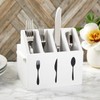 Farmlyn Creek Small Wooden Utensil Holder with 5 Slots for