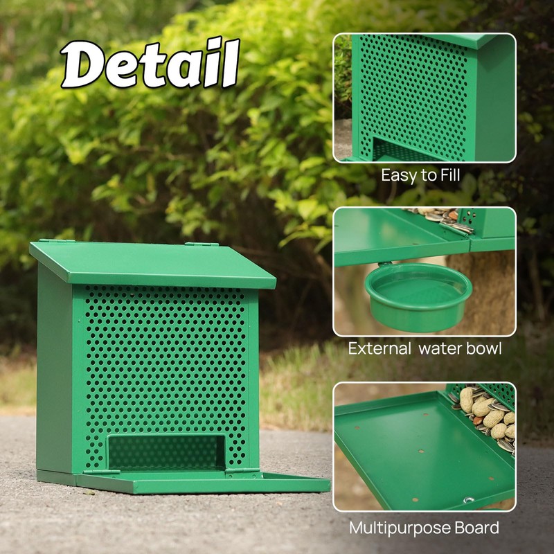 Gavinjitao Squirrel Feeders for Outside，Squirrel Feeder with Foldable Metal Front