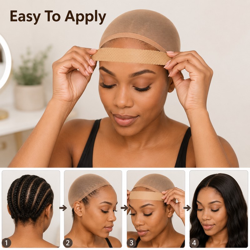 Wig Caps for Women - 5 Piece Non-Slip Silicone Grip