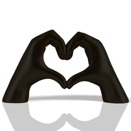 Ticacooler Heart Hands Sculpture, Modern Hand Model Statue for Desk Accessories, Boho Shelf Decor Accents, Small Black Decor for Shelves & Bookshelf Decor, Gift for Women, Girlfriend, Mom, Black