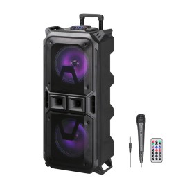 Reiko 8"x2 Speaker with A charger line and wired mic, And remote (LT-2801XBT)