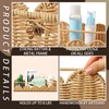 Pinkunn 4 Pcs Scalloped Rattan Wall Shelves Boho Floating Rattan