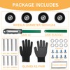 50mm x 18mm Luggage Replacement Wheels Set 4Pcs Rubber Suitcase