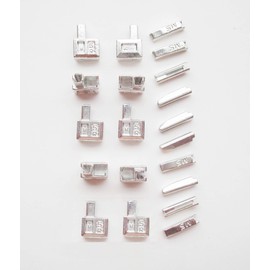 20 pcs #5 Metal Zipper Head Retainer Box Zipper Bottom Sliders Retainer Insertion pin, Jacket Coat Zipper Repair Kit (Silver)