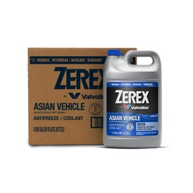 Zerex Asian Vehicle Blue Silicate and Borate Free 50/50 Prediluted Ready-to-Use Antifreeze/Coolant 1 GA, Case of 6