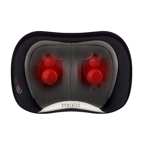 Homedics 3D Shiatsu Full-Body Massager with Therapeutic Vibration, Soothing Heat with Deep-Kneading Massage Helps Release Tension in Neck, Back, Shoulders, Lightweight for Home, Office, Travel