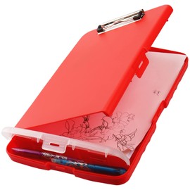 HWPRATO Clip Board Storage Clipboard Case Clip Boards with Storage Heavy Duty Cute Clipboards for Women for Nurses,Kids,Doctor,Offices (Red)