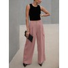 Dokotoo Pink Pants Work Dress Cargo Pants Women Wide Leg