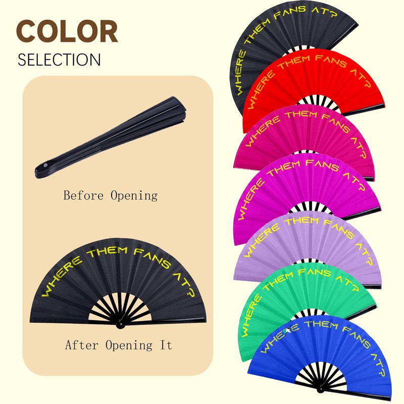 AYTHSRIC 2Pcs Popping Clacking Fan for Line Dancing & Where