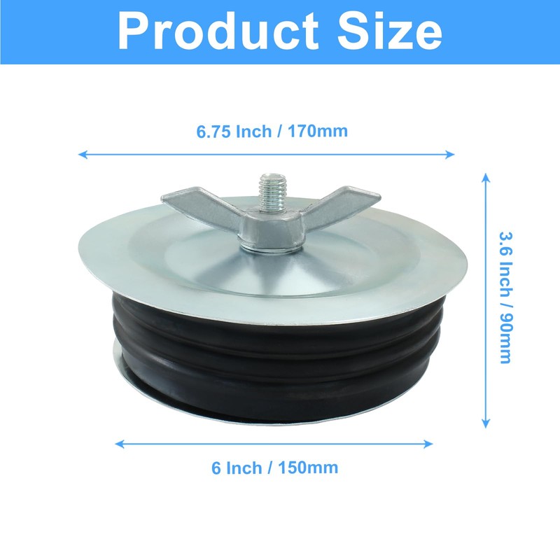 HARSKIYER 6 Inch Sewer Cleanout Cap, Durable Mechanical Test Plug