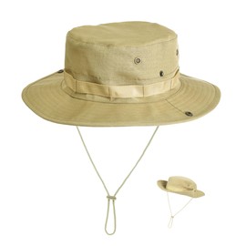 Sun Hats for Men Women UPF 50+ UV-Protection Wide Brim Bucket Hat Fishing Hiking Garden Safari Beach Foldable Boonie Hat Khaki