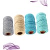 Operitacx 4 Pack Braided Cotton Rope Rolls 2mm Thick Multi