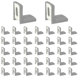 40 PCS L Shape Right Angle Corner Brackets,Shelf Bracket,Plastic Ourside Metal Inside Corner Brace (Grey)
