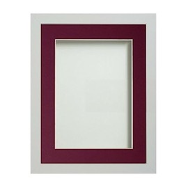 Frame Company Allington White 10x8 inch Frame With Plum Mount For Image 6x4 inch *Choice of sizes* Fitted with Real Glass