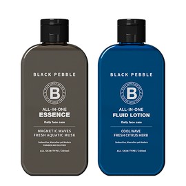 Black Pebble Men's Fluid All-in-One Lotion Essence 200ml 2pcs Set (1+1) / 블랙페블 남자 플루이드 올인원 로션 에센스 200ml 2개세트(1+1)