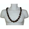 Hawaii Kukui Nut Lei Necklace (Brown)