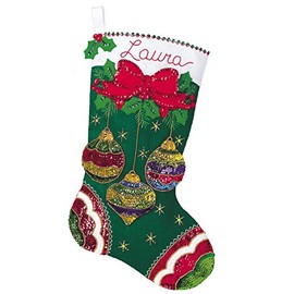 Jeweled Ornaments Felt Christmas Stocking Kit #84949