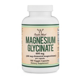 NA Magnesium Glycinate 400mg, 180 Capsules (Vegan Safe, Manufactured and Third Party Tested in The USA, Gluten Free, Non-GMO) High Absorption...      