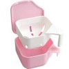 紀陽除虫菊 入れ歯洗浄ケース デントクリア ピンク 水切りカゴ付 K-7012 10.5×6.1×9.8cm 1 個