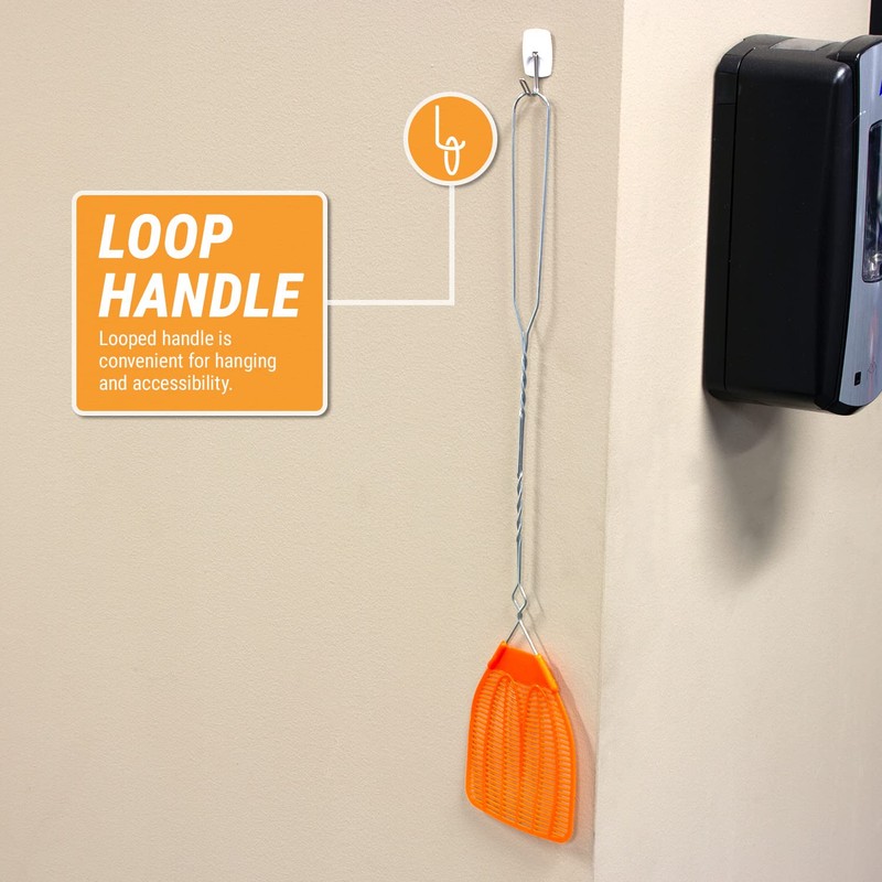 BUGKWIKZAP (5 Pack, Orange) Heavy Duty Metal Braided Fly Swatters,