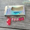 Valentine Press on Nails Extra Short Square Rose Red Fake