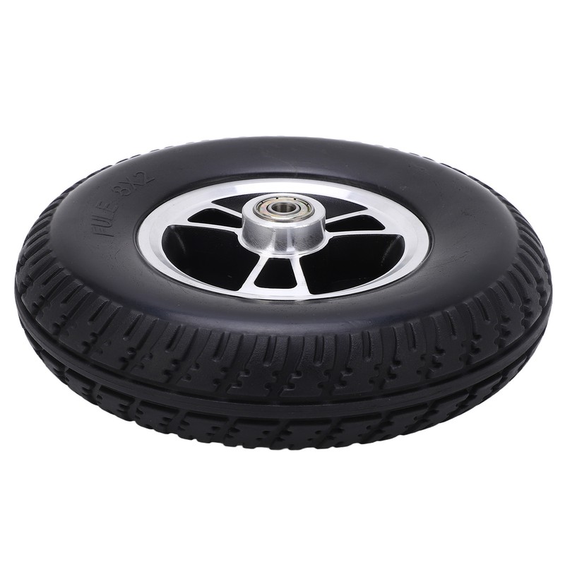 Wheelchair Wheel Replacement Solid PU Reinforced Aluminum Alloy Hub Walker