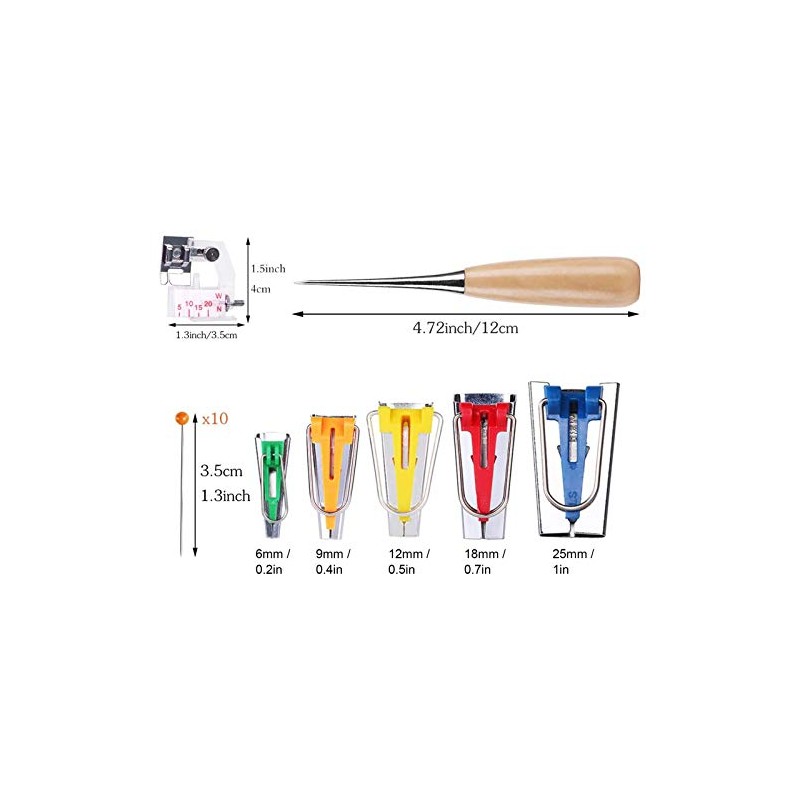 Kit de Herramientas para Cinta al Bies, Prensatelas Manual y