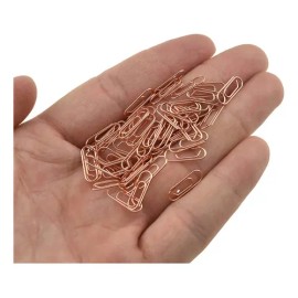 Clips De Papel Resistentes 50 Unidades Metal Rosa Brillante