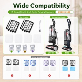 MZY LLC ZU102 Filter for Shark Zu102 Rotator Pet Upright Vacuum, for Shark Pet ZU100 Rotator Vacuum, Odor Neutralizer Cartridges for Shark, Vacuum Replacement Parts # 1238FT60 1239FT60 1541FC3000