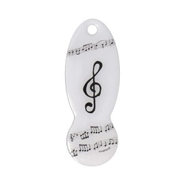 mugesh Shopping Trolley Remover Music Design - Stainless Steel Shopping Trolley Token with Treble Clef, Keyring for Shopping Trolley, Reusable - Gift for Musicians & Music Lovers (White)