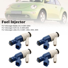 Frezon 4PCS Fuel Injectors for Volkswagen Beetle 2.0L I4 2001-2003,Golf 2.0L I4 2000-2003,Jetta 2.0L I4 2001, 2002, 2004, 2005# 06A906031AC, 0280156240, 06A906031CB, 0280155995, 852-18103