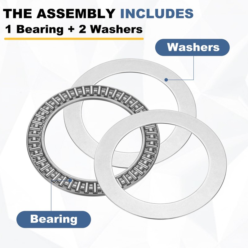 sourcing map 2 Sets AXK6590 Thrust Needle Roller Bearings with