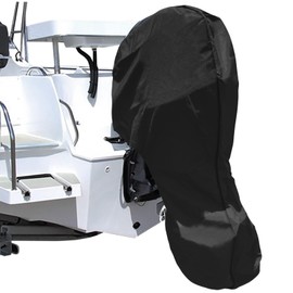 iCOVER Outboard Motor Covers, Trailerable Full Boat Engine Cover Waterproof Heavy Duty Oxford Fabric with Zipper, Fits 30-60HP Motors