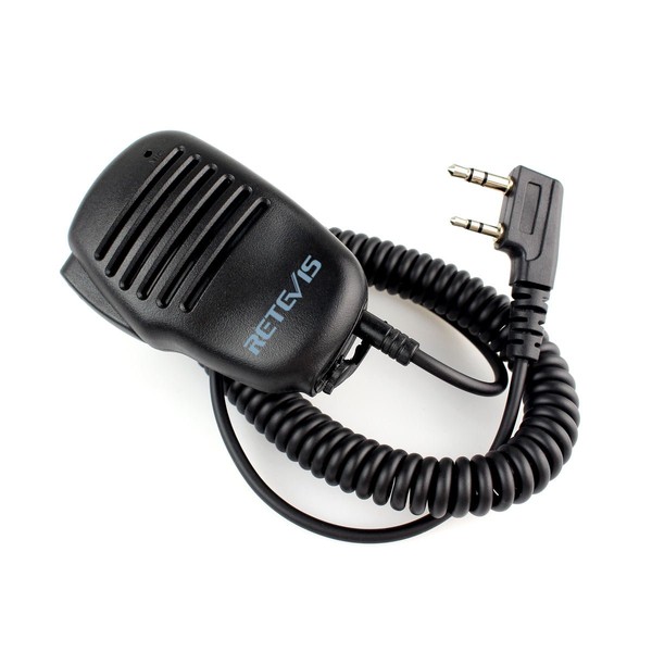 Retevis 2 Pin Shoulder Speaker for Baofeng UV-5R 888S Retevis RT22 RT21 RT19 H-777 H-777S RT15 RT22S RT68 RB18 RT27 RB35 RT21V 2 Way Radio Mic 3.5mm Audio Jack Walkie Talkie Microphone (1 Pack)